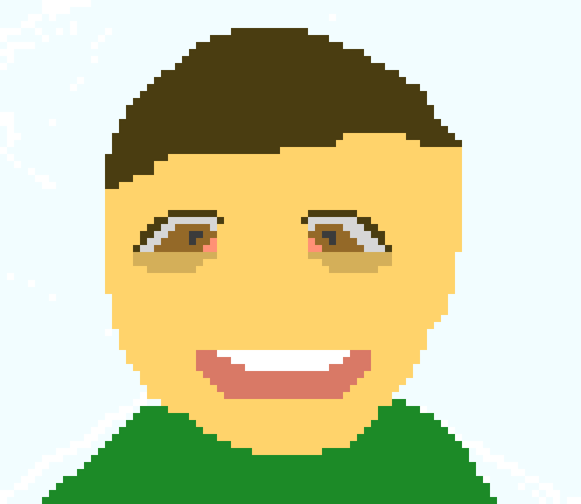 head with jumbled mouth and jacket