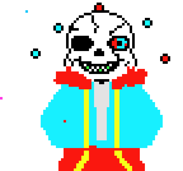 Hey guys its me chaos orb sans but I changed my sprite to fire and ice sans but don't disturb me as I'm gonna make a papyrus sprite!!!