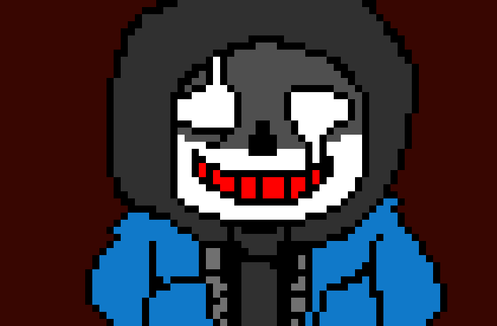 it sits down near sans house inside the infected snowdin *