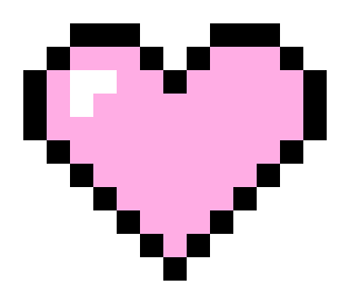 [b31704] 8-Bit pink Heart 