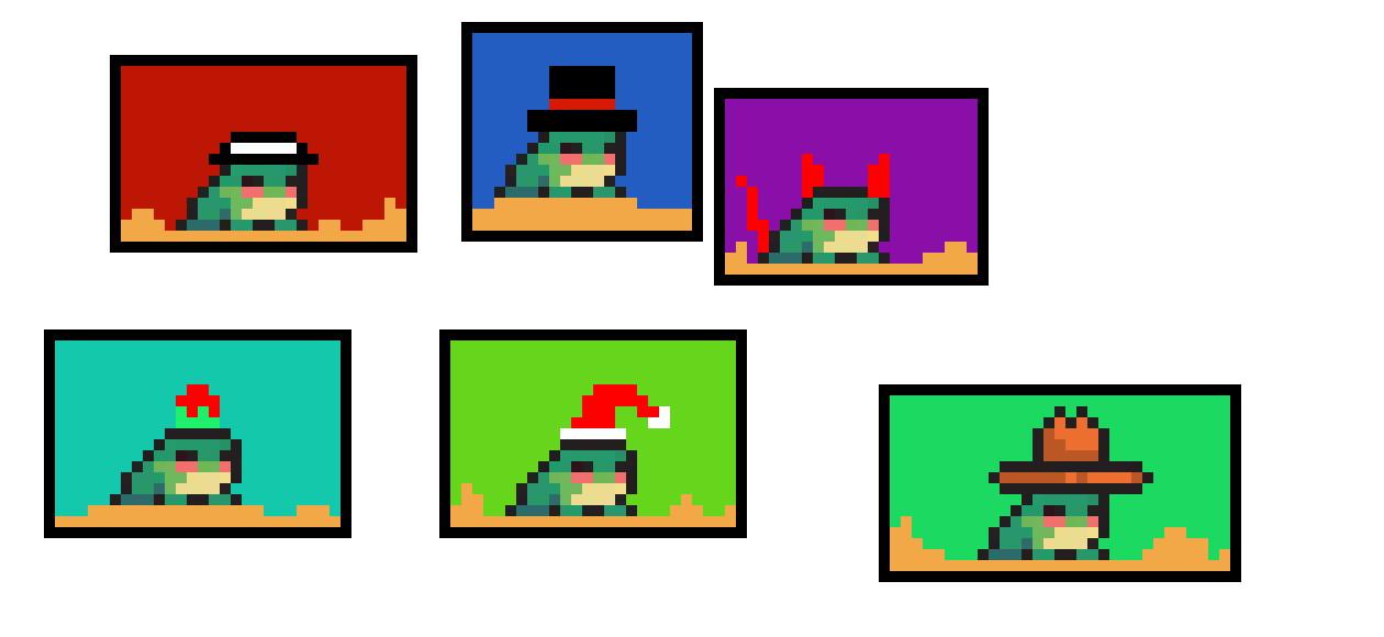 [a12ac3] frogs in hats