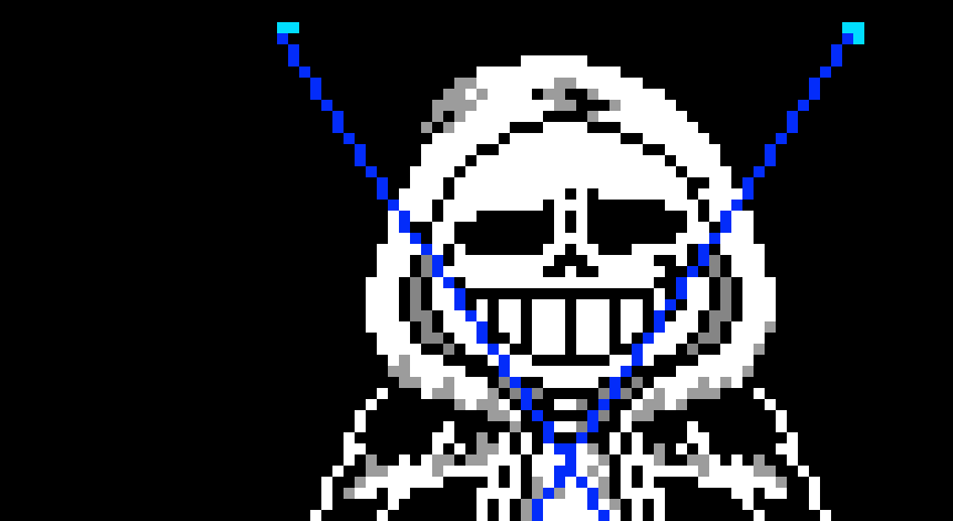 [53a360] two blasters appear on each side of the stringed dust sans and fired at ink and its block able *