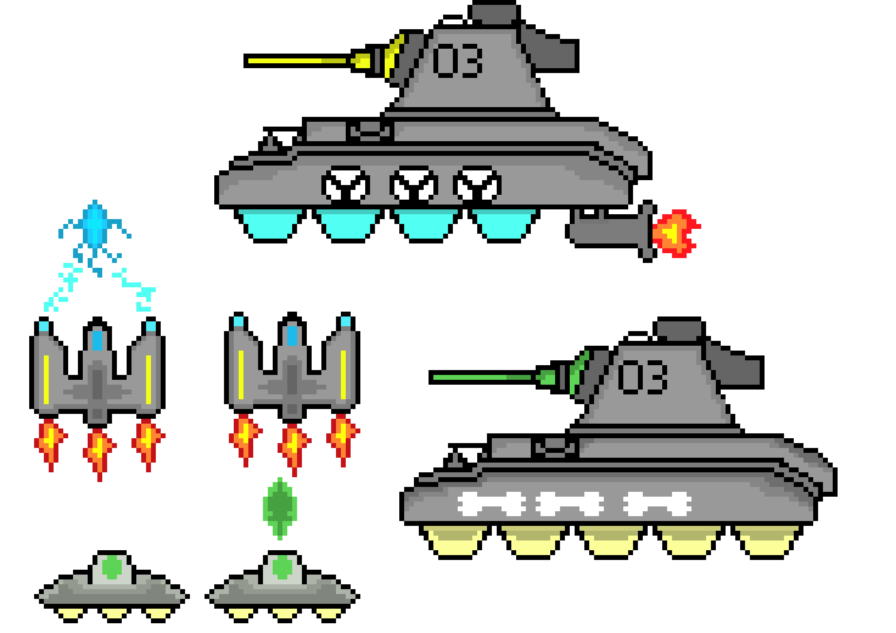 [9664c4] space ships and tank complete 