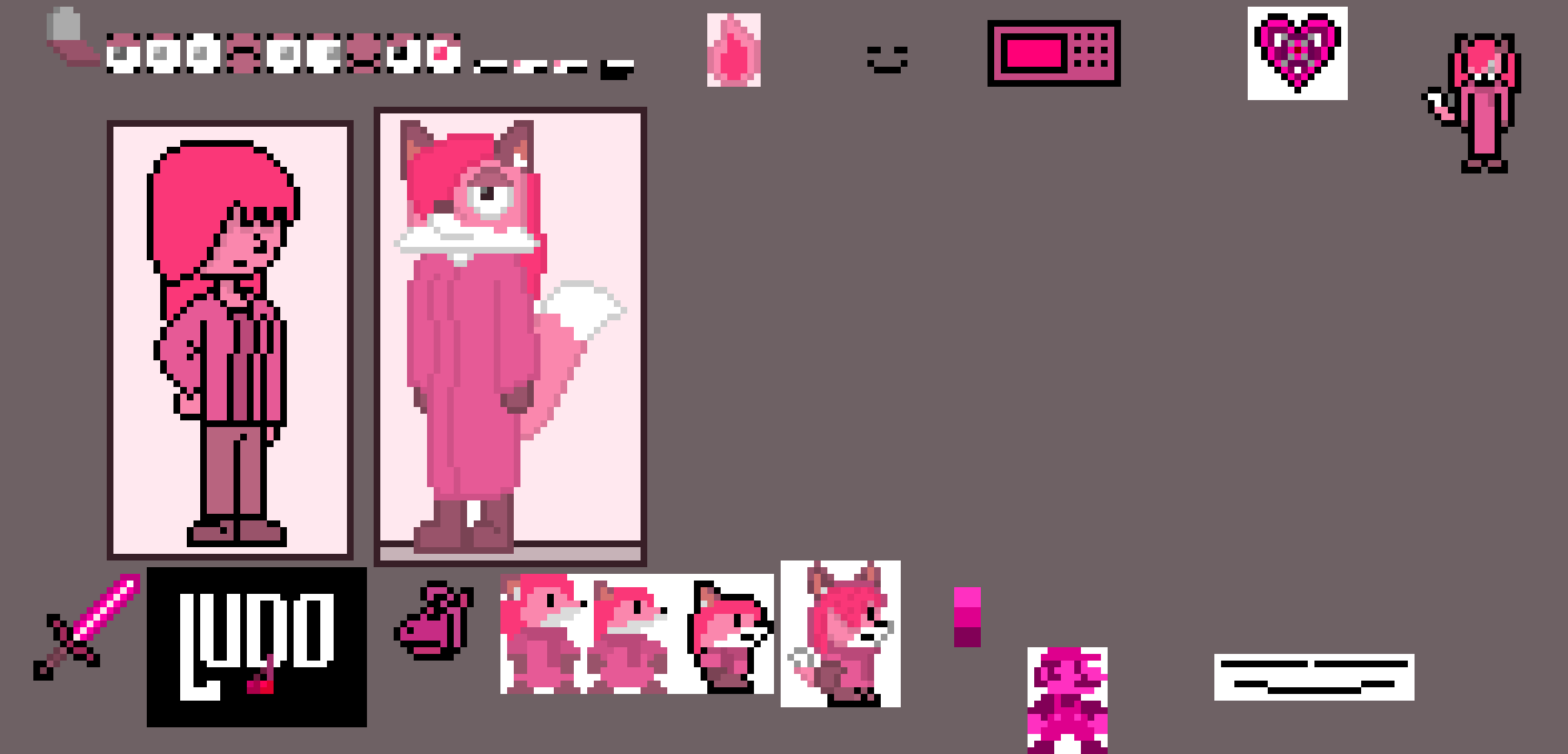 foxlinns workspace, but pink -stellar