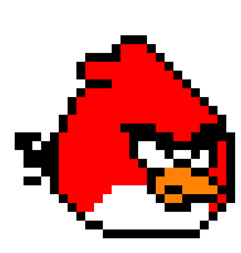 [9664c4] Red Angry Bird Pixel Art