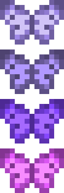 [9b9cad] Purple Butterfly Pixel Art
