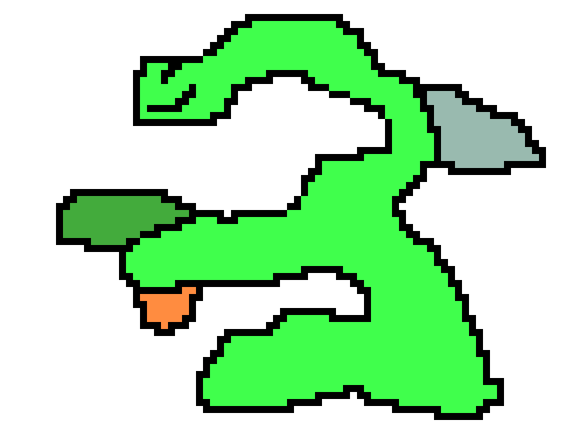 [bb24b4] green worm with a water gun