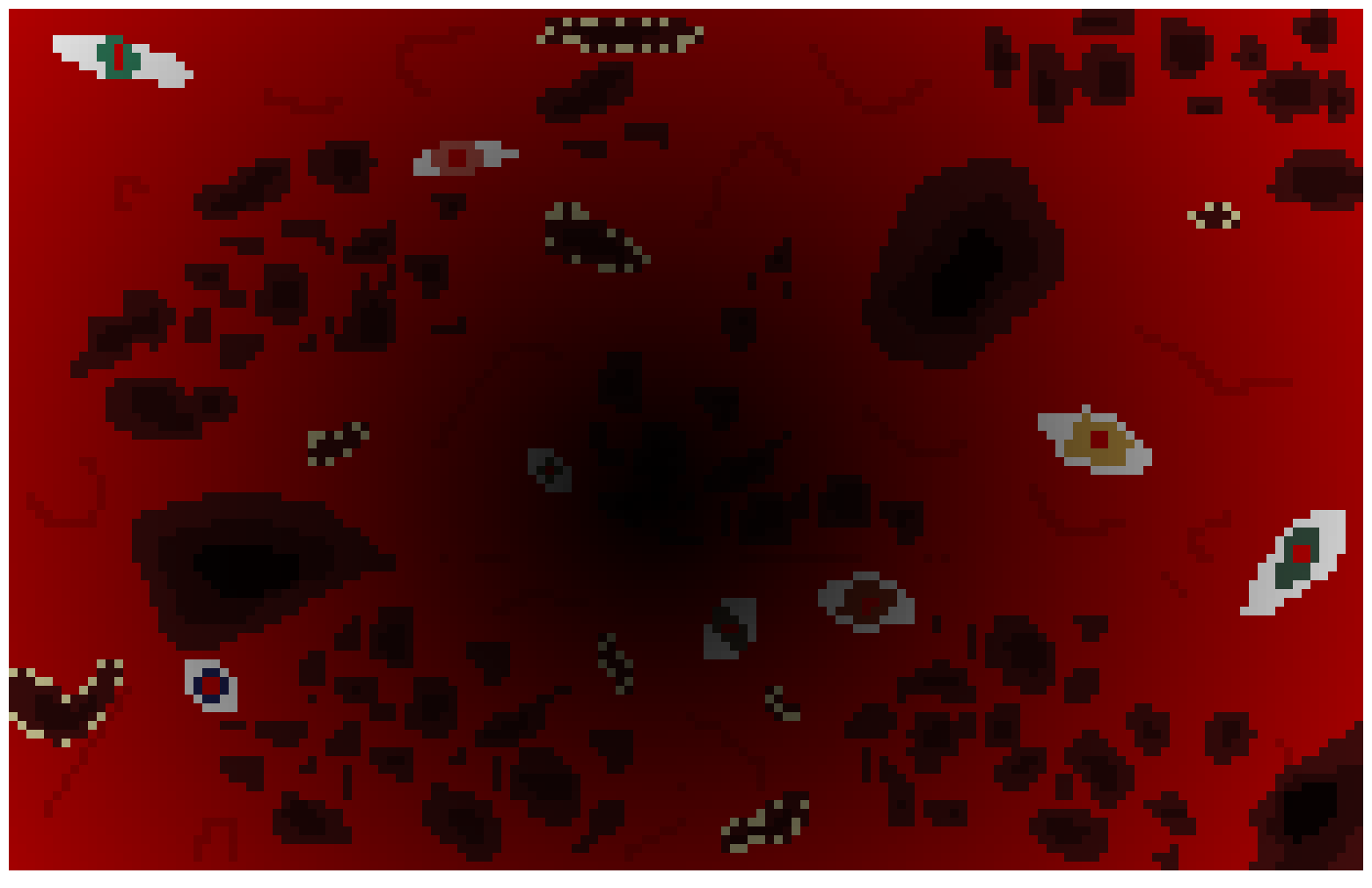[38c0b2] *ex is promptly teleported to the planet, near instantly. Everywhere is barren, red flesh, with strange cysts and holes all around, aswell as what looks to be what used to be a forest. Infront of ex; theres a cave, following a similar theme*