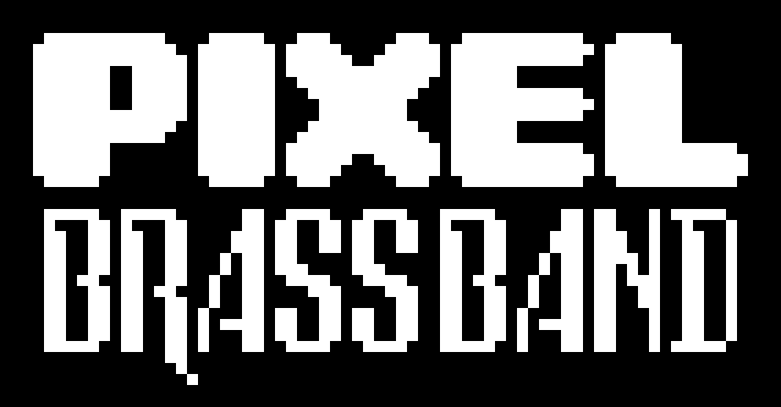 [5b438c] Pixel Brass Band Logo N&B