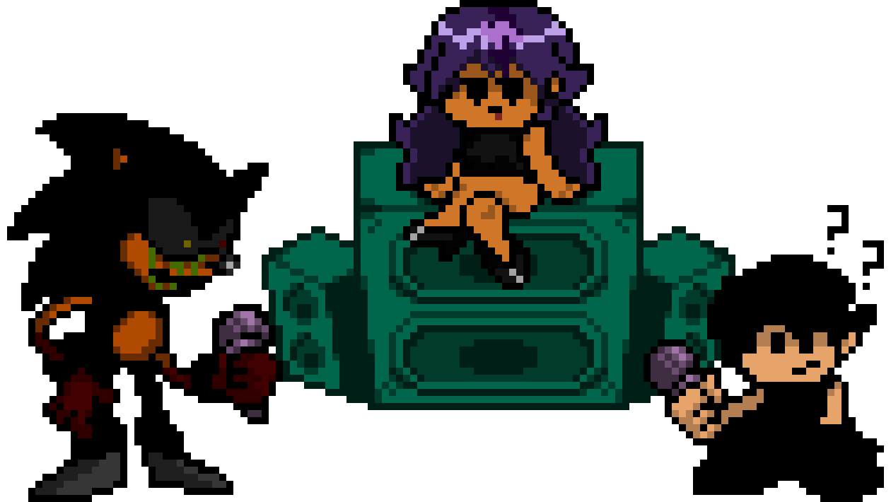[494b86] FNF OCs - Bludklaww.K the Bloodhedgehog Demon vs. Olive ft. his GF, Kaity