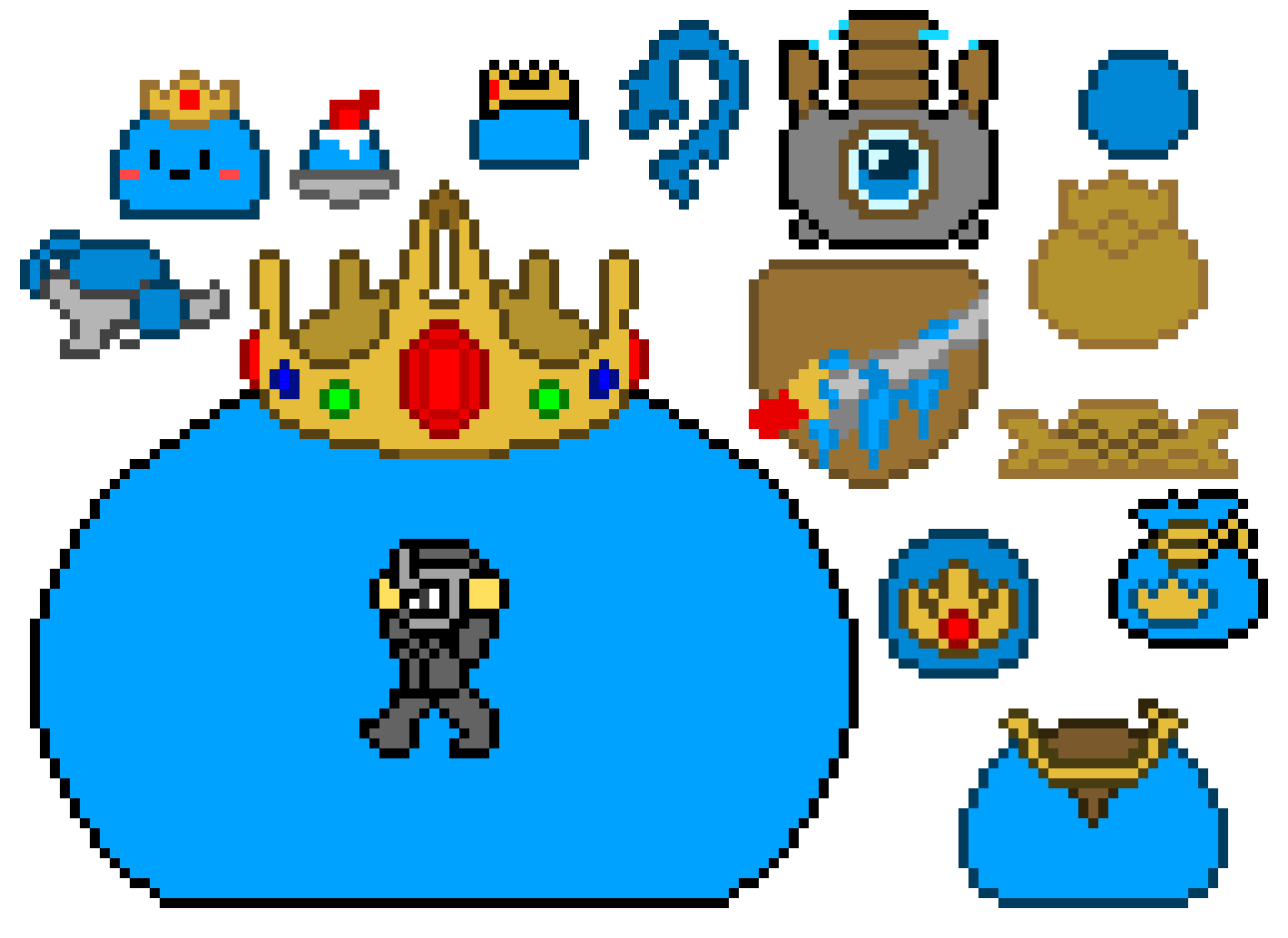 King Slime. I added the Solidifier, the royal delight, the slime that spawns from the royal delight, and the slime gun