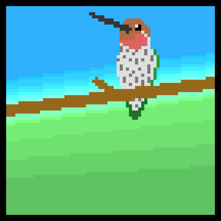 [4120cb] Hummingbird on a stick