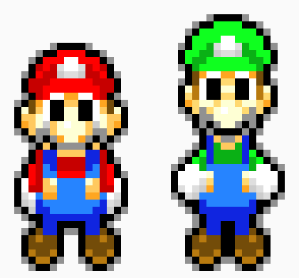 [dea149] Mario and Luigi Pixel art