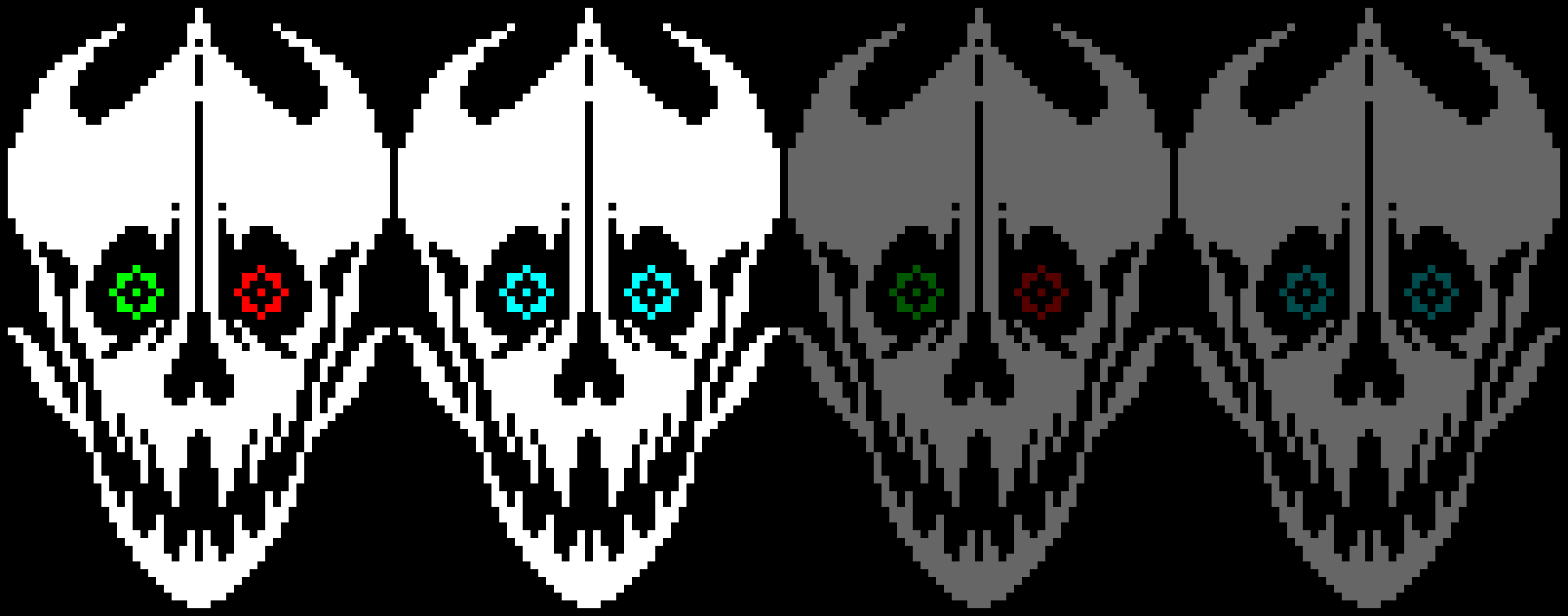 Gaster Blaster - Terrie | Terrie, eye colour - Sans, eye colour - Faded [Terrie] - Faded [Sans]