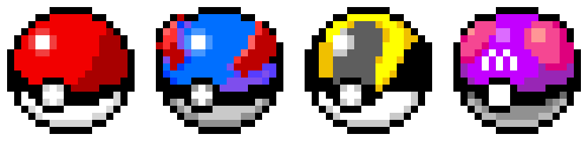 [d320db] Pixel Art Pokeballs