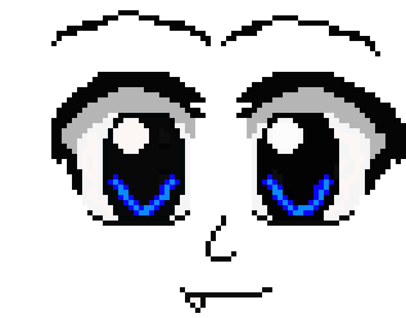 Anime eyes, nose, and mouth