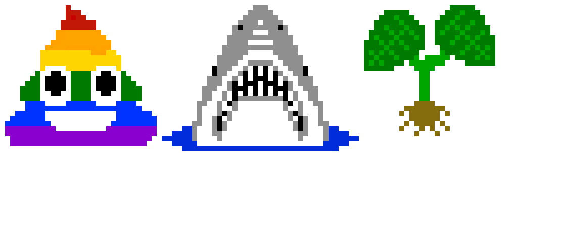 [0d529c] Rainbow Poop, Shark, Taro