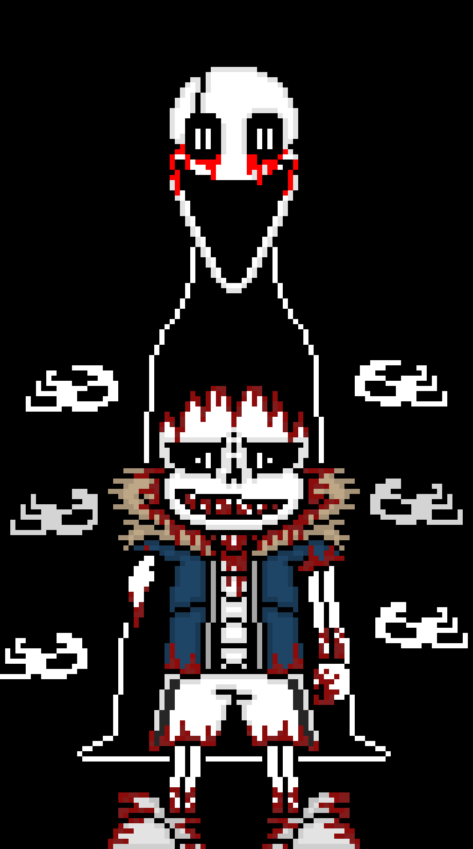 [691fe2] "...why, why me?" {gaster stands above Mania, shoving the goop into his sockets}  {- Y O U A R E N O T W O R T H Y -}