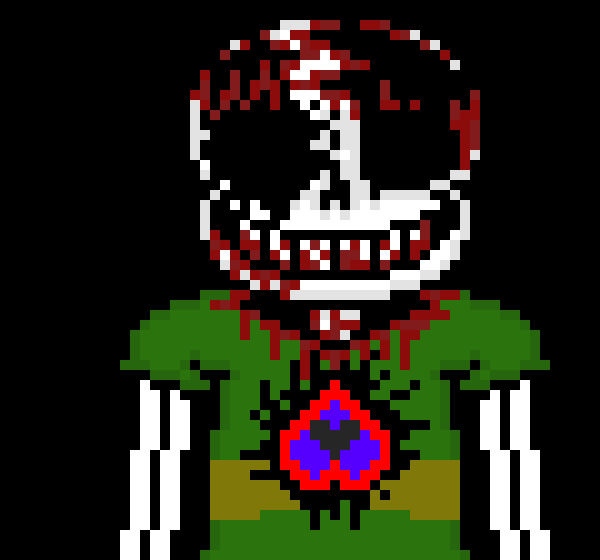 [57dac4] *he looks at his soul, which would of exploded, but still be intact? either way, it destroyed 'his' jumper* HUH?!