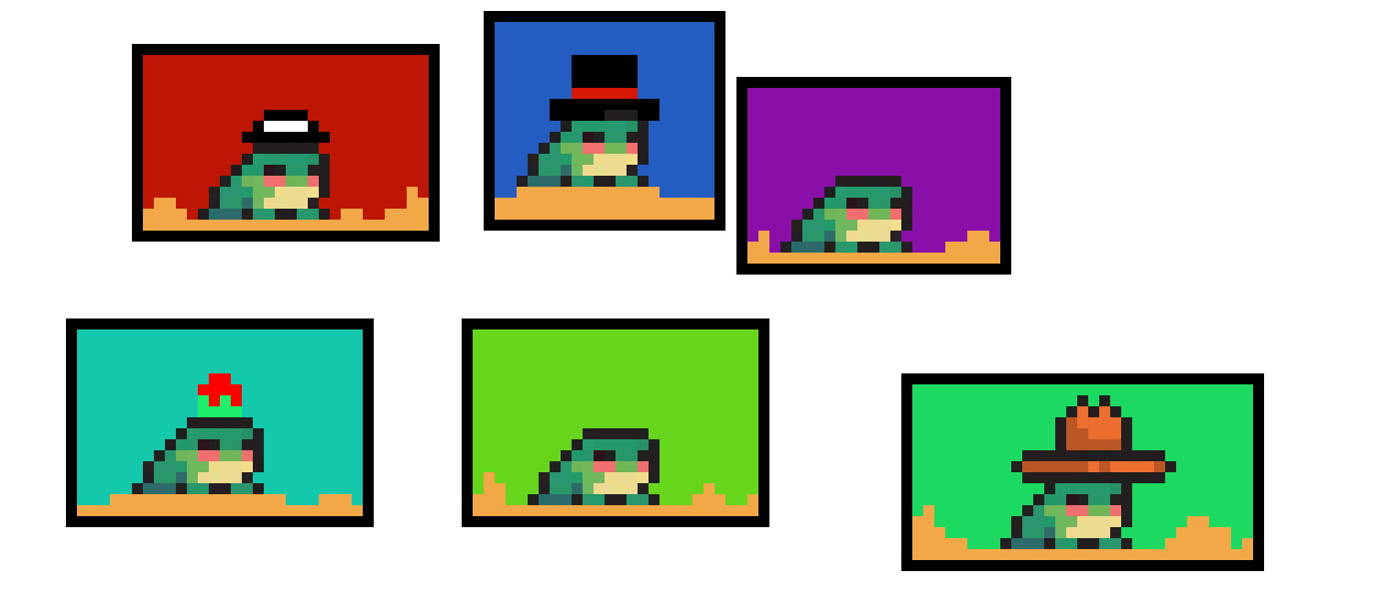 [3d4302] frog hats