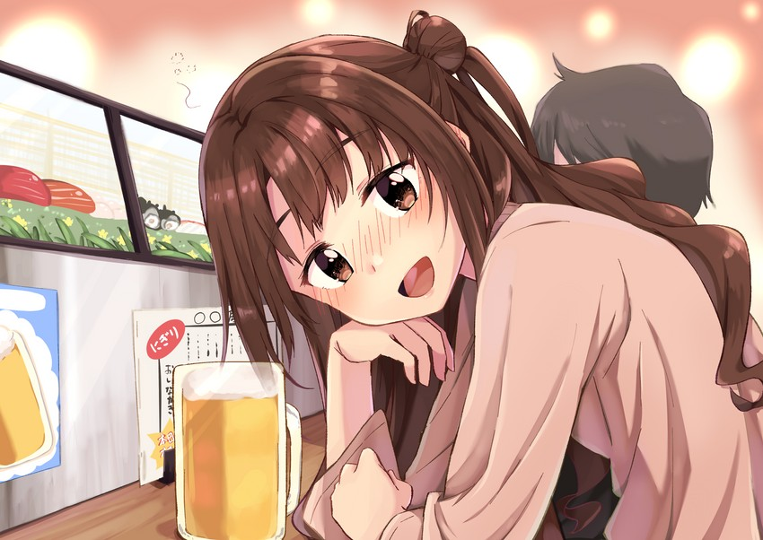 *hic* cmooon, you are not even on your 3rd glass. chat a bit, be my guest-desu~