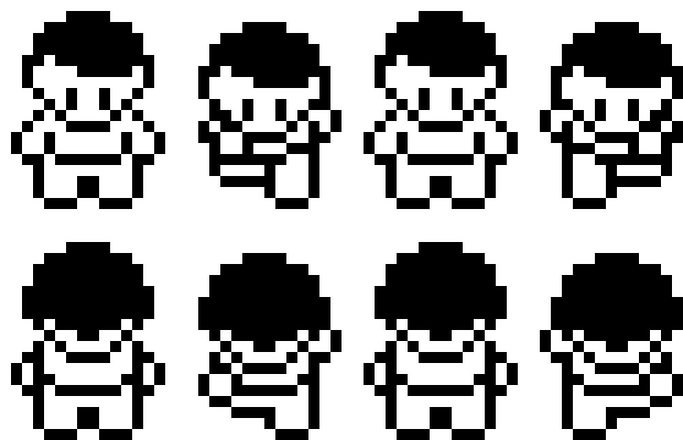 front and back character sprite sheet