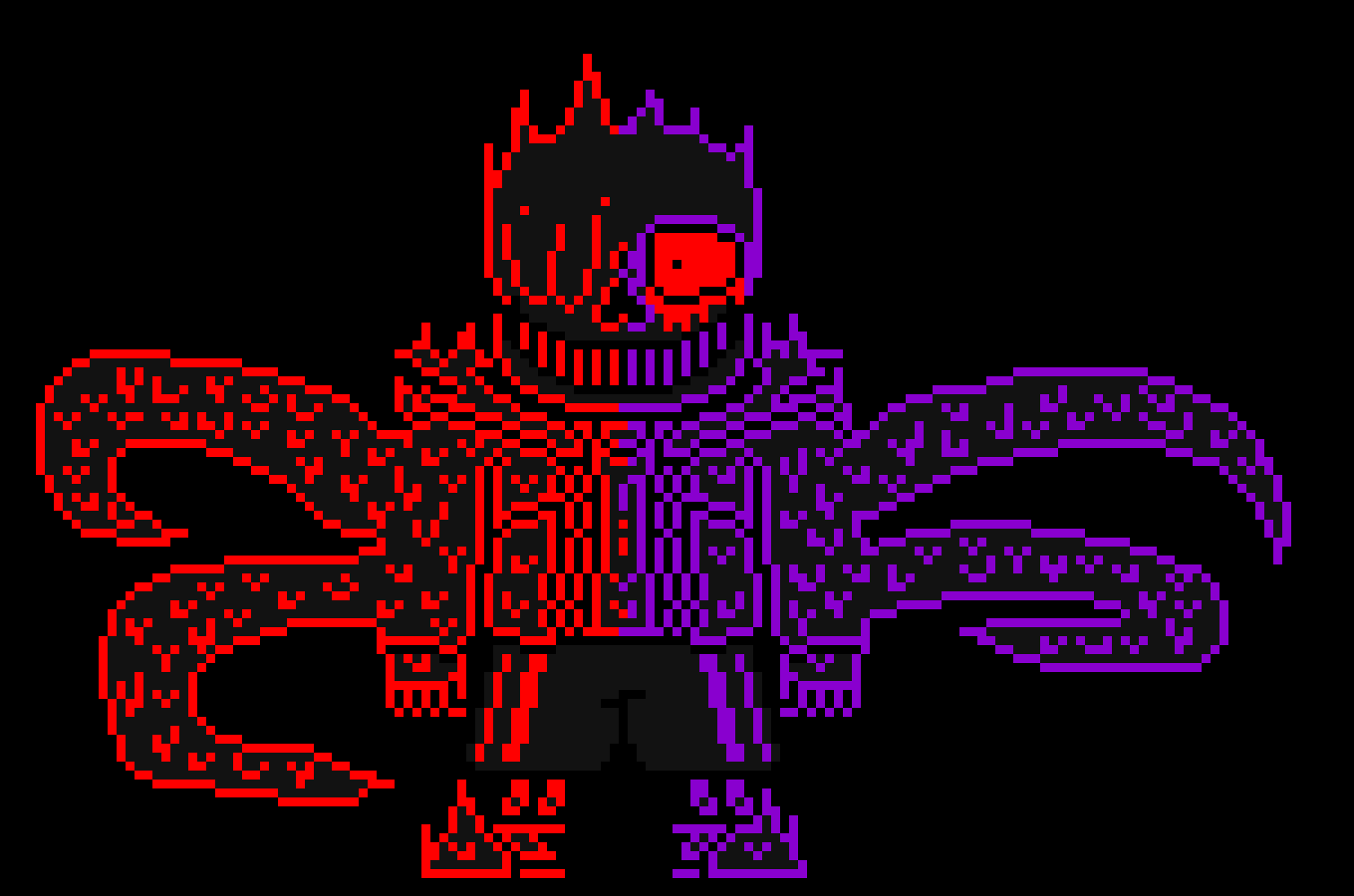[e8cb42] ugh, pathetic, REALLY PATHETIC *jumps into the air, one of the tentacles forms a axe head shape and slices 25% of the army, 25% left*