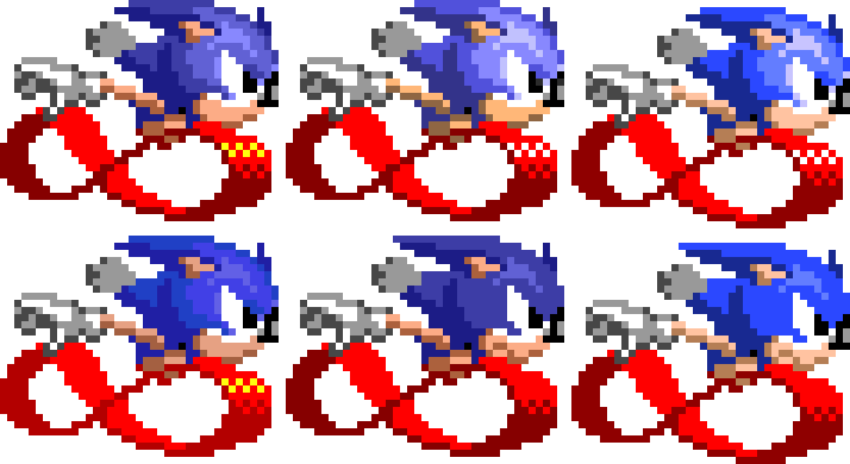 Sonic CD Peel-Out Sprites With Different Palettes