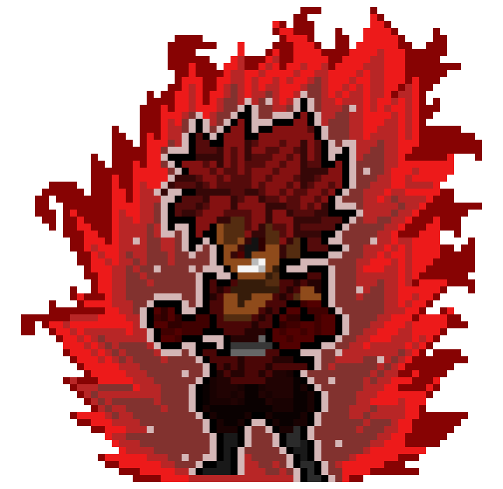 [6c26bc] Daemoku (Saku, possessed by Bluudvik) (SSJ Rojo-chi Form) - DBZ OC