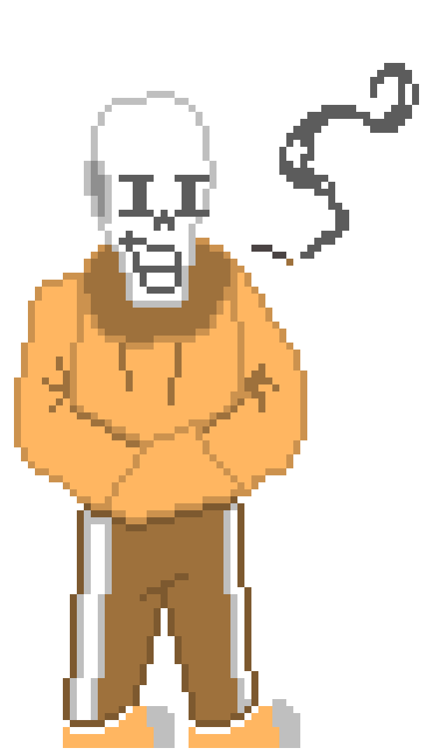 *Insert Papyrus Sitting at his stand, smoking, he started humming "Nyeh Heh Heh."*