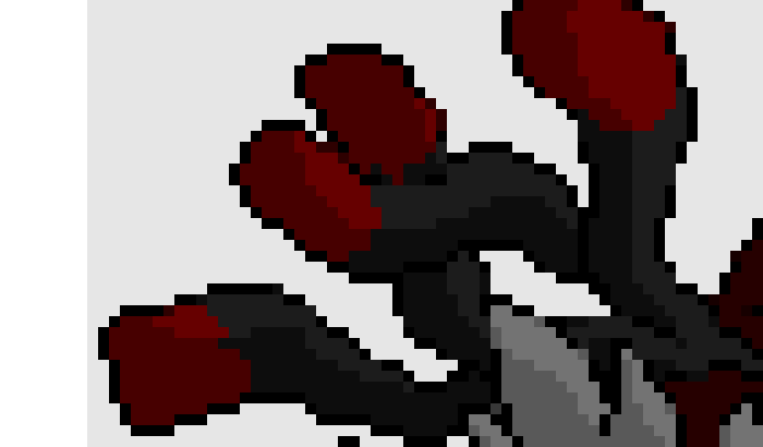 [c9e386] Palette for a Crimson Lucario variant that has actual claws on its hands and feet, not just its spikes (ft Mega Lucario Back Sprite)