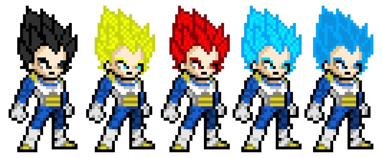 Vegeta' Super Saiyan Forms Lineup