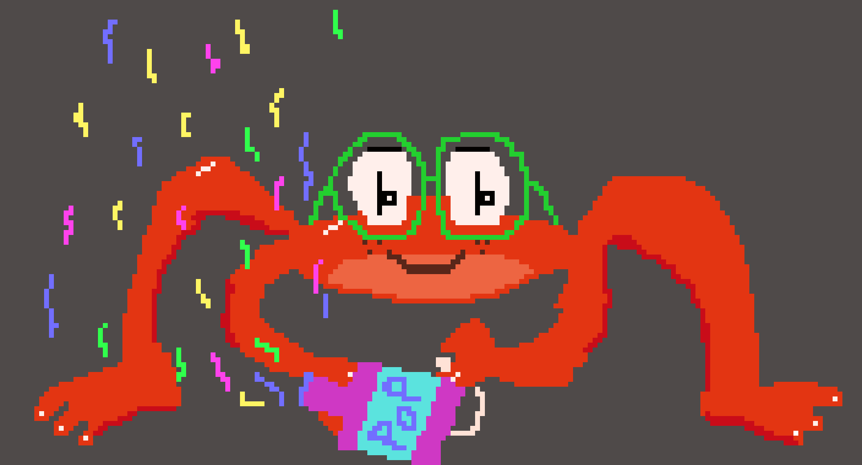[1f4840] crab on new years