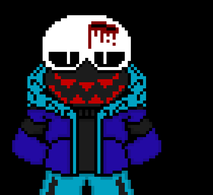 [7c78a2] *a ghost like figure appears behined TS and Shark's arms comes back. He summons his claymore, ready to fight (Assassintale Gaster is Shark's evil boss, that's who the ghost figure is)