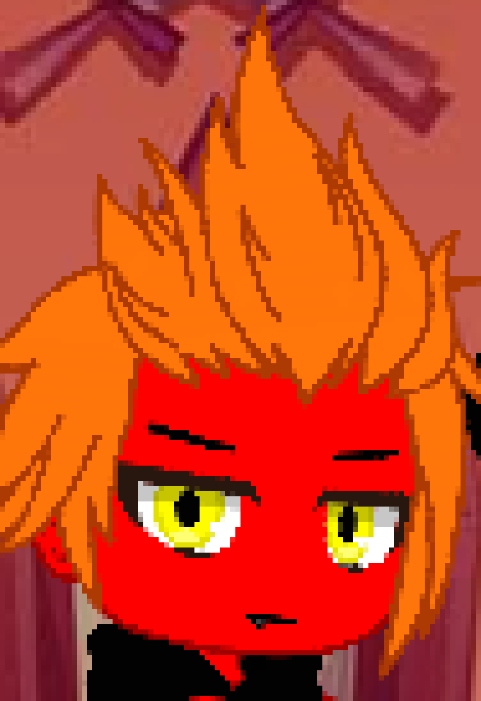 [71fafd] (oops ignore last post) ...... *looks down at them and the glitching stops. Fang then summons a staff and chains appear around Madness' arms, legs, and neck*