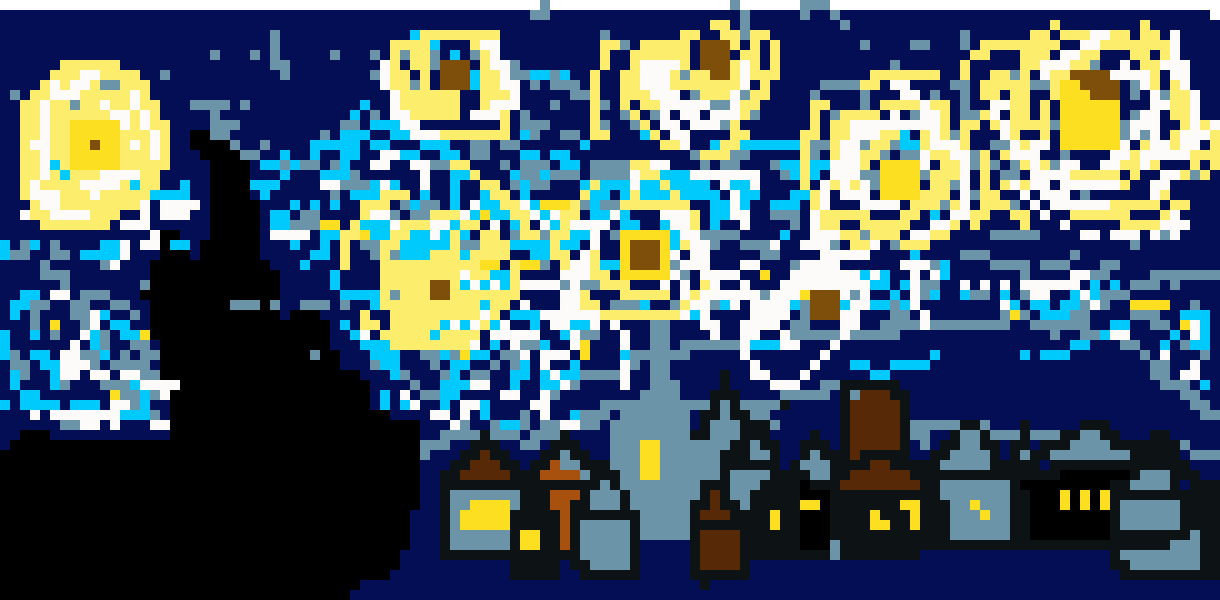[9664c4] Margarita starry night pixels