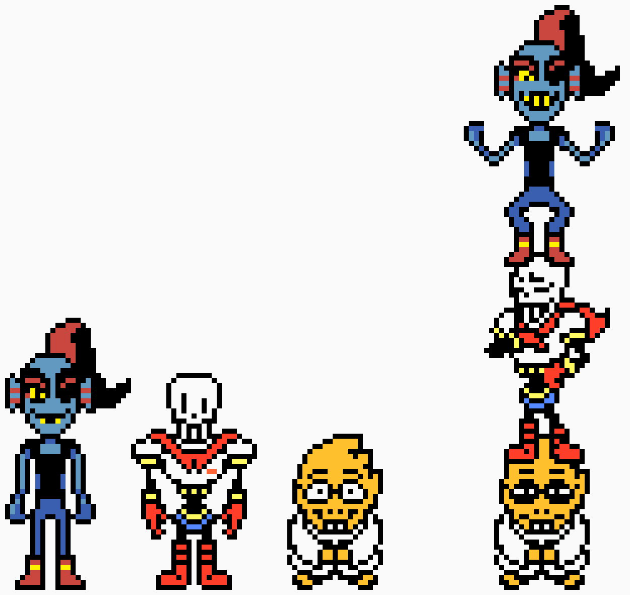 Undyne, Papyrus, and Alphys