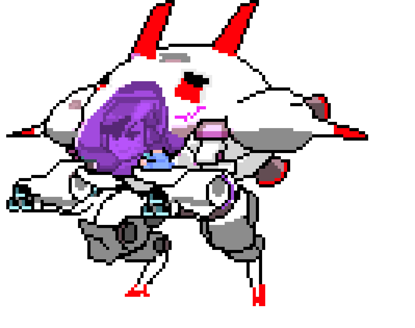 [9664c4] D.va Pixel Art Spray White Rabbit Skin