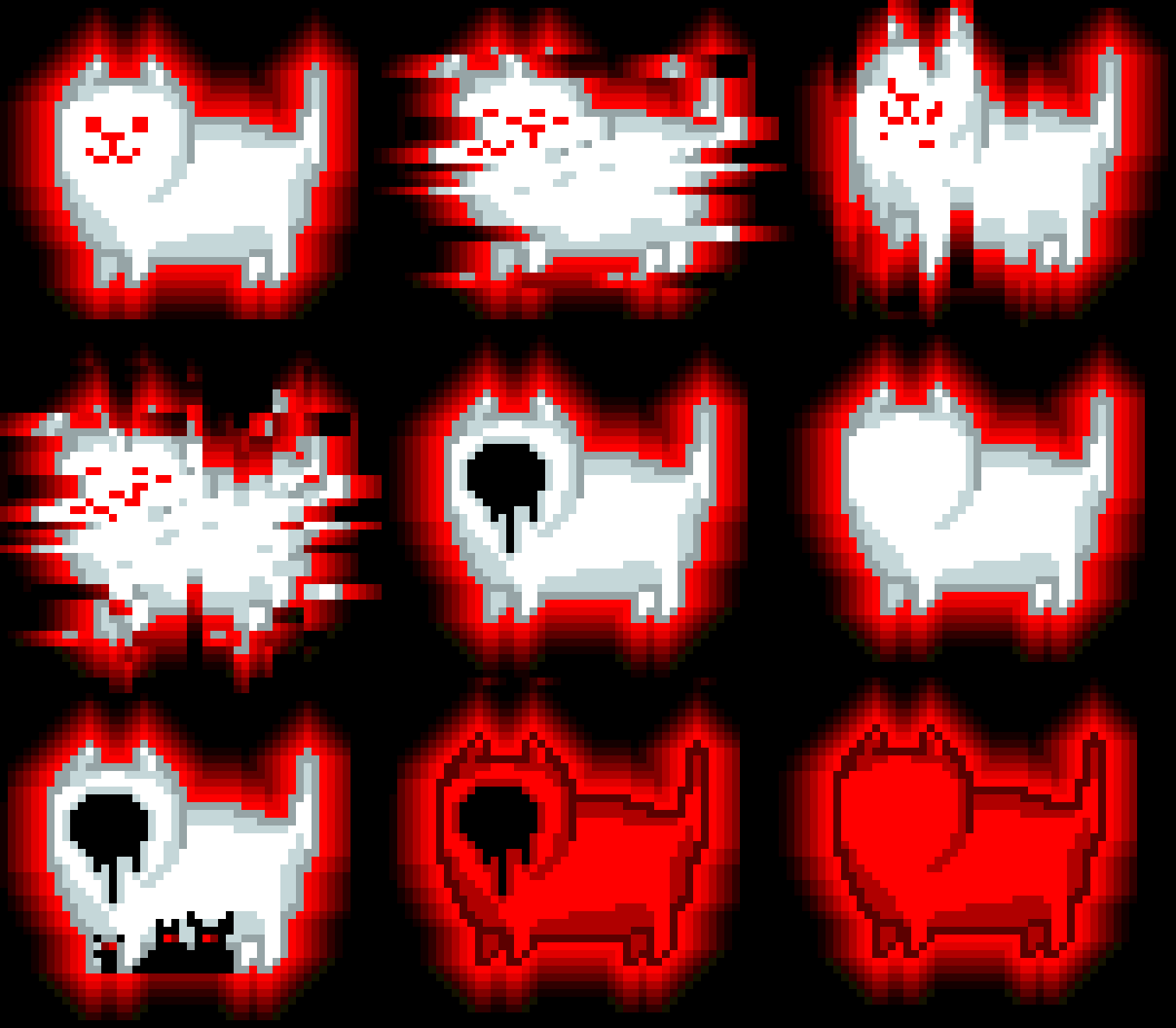 [7cf7e3] all the dogo float infront of chara * syleaf