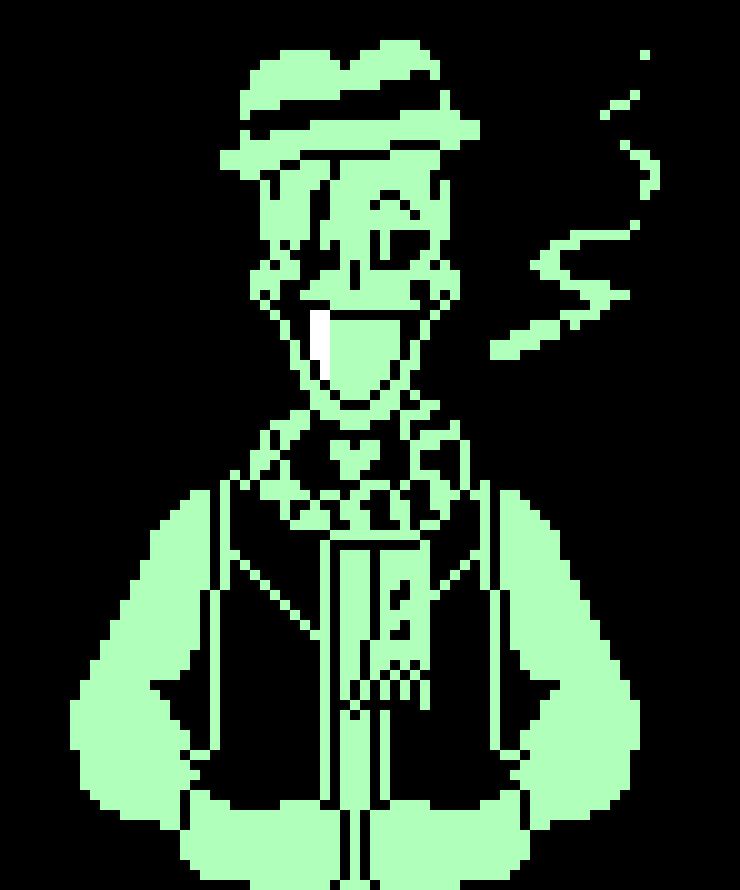 [2fbf6b] * while sans is off doing puzzles, he tps behind jeroxal * ``heya``