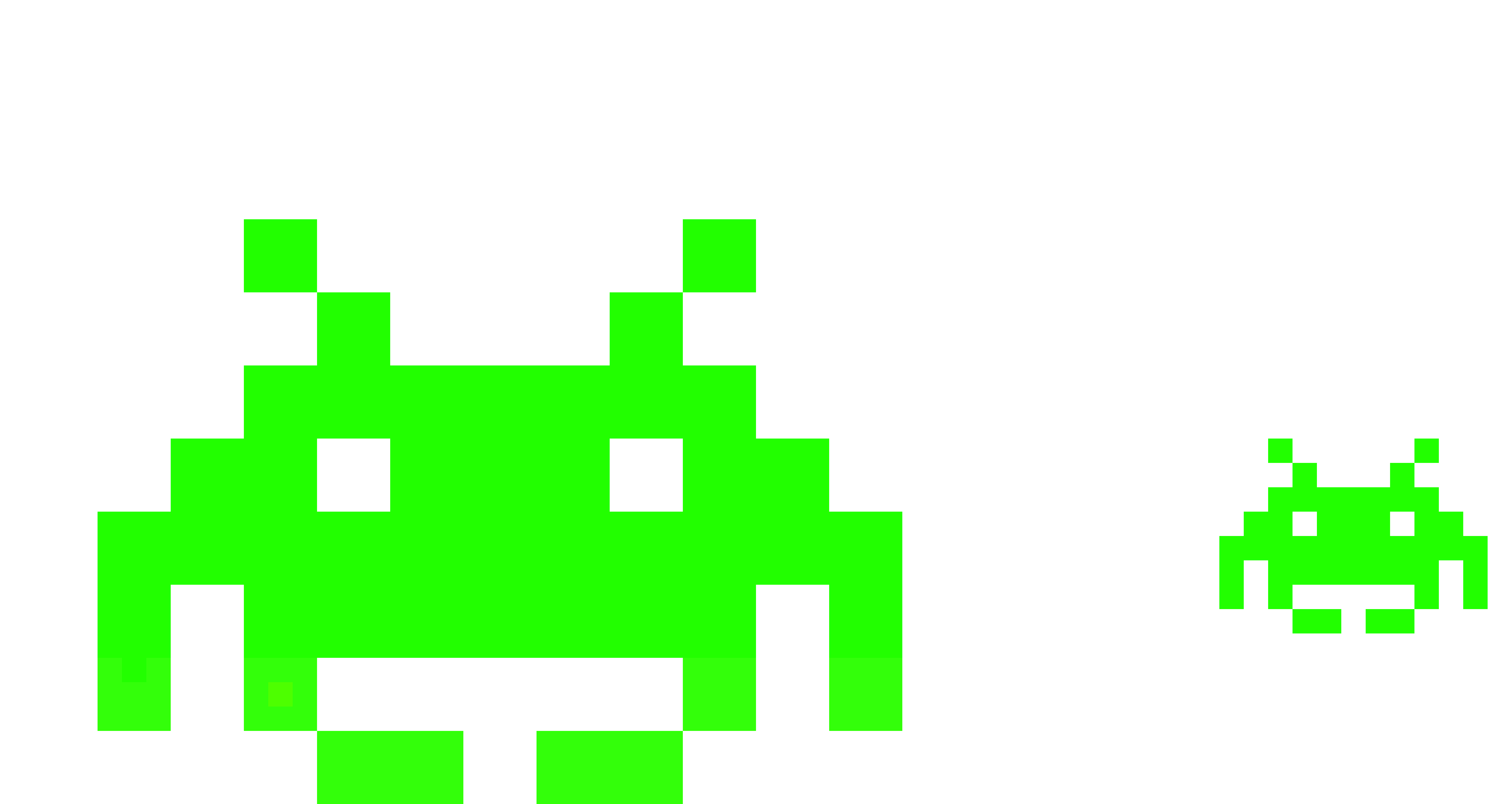 Space invaders-Small and large.
