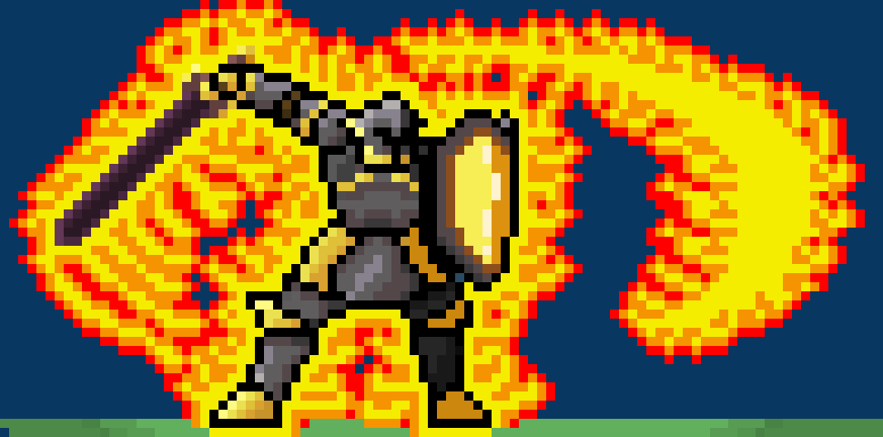 [32284a] *Suddenly, a warning inidcator (similar to undertale) appears, stretching from jimmy and past john, and its pretty wide. Half a second later, jimmy sent foward a wave of fire from his sword*