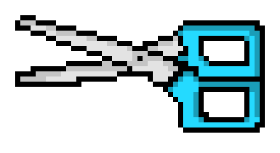 [685dc2] Blue Scissors - White Outline