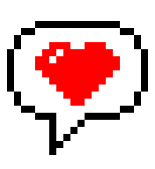 Heart in conversation bubble