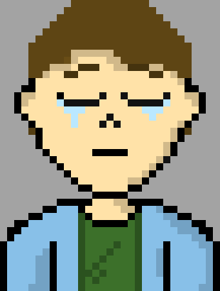 [90896a] *He simply shakes his head no in response.*