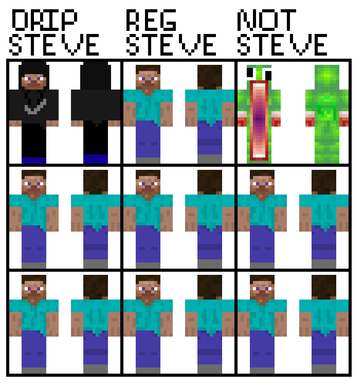 [f9973c] 9 Different Versions Of Steve