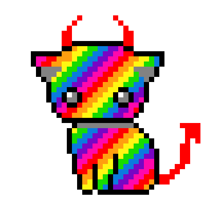 [9664c4] Rainbow devil cat