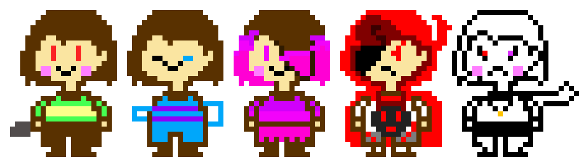 [f58a0a] chara,frisk,betty,red and cross chara