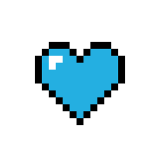 sky blue heart pixel