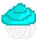 [9664c4] Cyan Vanilla Cupcake